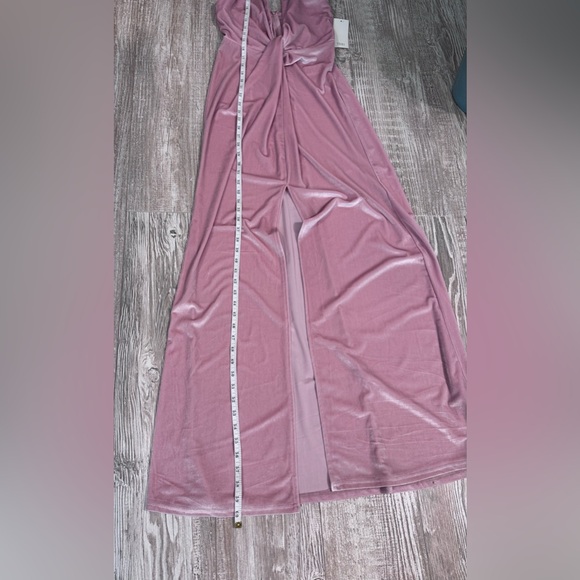 TOBI rose velvet twist front deep plunge maxi dress S NWT - Picture 7 of 12